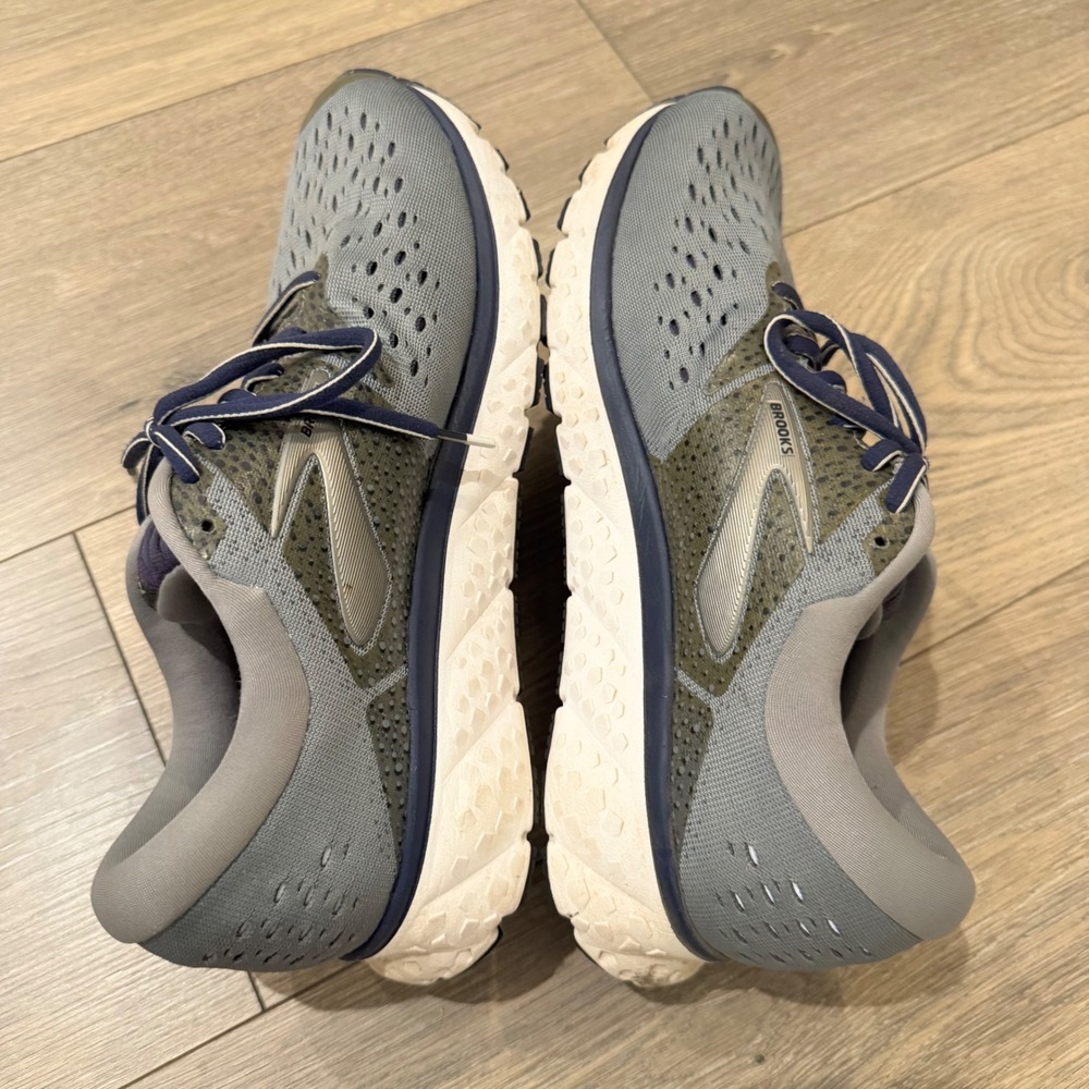 Brooks Glycerin 16 Mens Running Shoes Grey Navy Wide 2E Size 9.5 EE - Picture 7 of 9